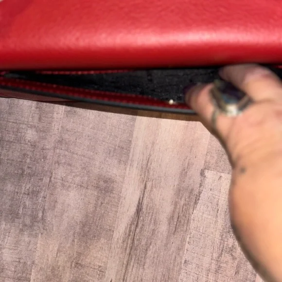 DKNY Red Leather Shoulder Bag - Picture 12 of 14